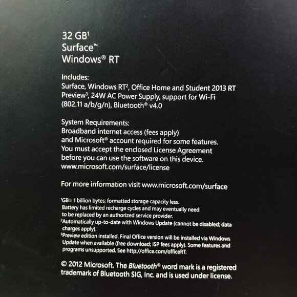 Microsoft Surface Tablet 32GB Windows RT 1516 Dark Titanium NIB Sealed - Picture 4 of 12